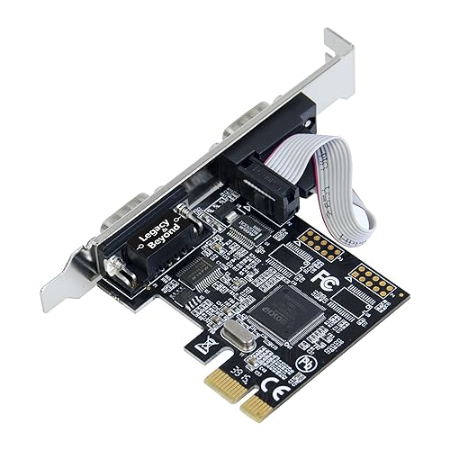 SIIG Legacy and Beyond Series 2 Port (Dual) Serial/RS-232 PCIe Card with 16C550 UART dual serial port