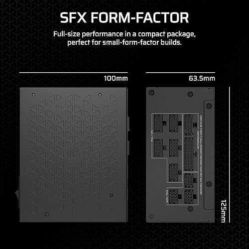 CORSAIR SF850 (2024) Fully Modular Low Noise 80 Plus Platinum ATX Power Supply – ATX 3.1 Compliant – PCIe 5.1 Ready – SFX-to-ATX Bracket Included – Black SF (ATX 3.1 & PCIe 5.1) 850 Watts