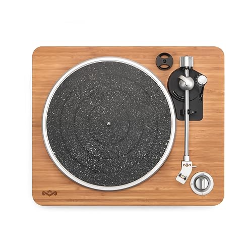 House of Marley Stir It Up Turntable: Vinyl Record Player with 2 Speed Belt, Built-in Pre-Amp, and Sustainable Materials Black