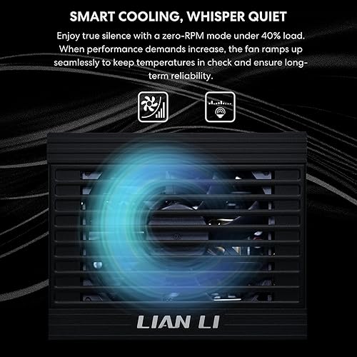 Lian Li SP850 Platinum - 850 Watt SFX Form Factor Power Supply with 12V-2x6 Cable - ATX 3.1 & PCIE 5.1 Compliant - Full Modular - 100% Japanese 105C Capacitors - Black (SP0850P.B) Platinum 850W Black