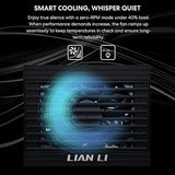 Lian Li SP850 Platinum - 850 Watt SFX Form Factor Power Supply with 12V-2x6 Cable - ATX 3.1 & PCIE 5.1 Compliant - Full Modular - 100% Japanese 105C Capacitors - Black (SP0850P.B) Platinum 850W Black