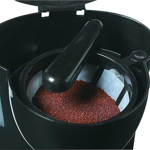 Salton 1 Cup Mini Single Serve Coffee Maker with Reusable Mesh Filter, With Bonus Ceramic Mug for Home or Office, Compact 10 Oz, Black (FC1205) Black Drip Maker