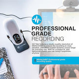 JLab Go Talk USB Microphone, White, USB-C Output, Cardioid or Omnidirectional, 96k Sample Rate, 20Hz, 20kHz Frequency Response, Volume Control and Quick Mute, 3.5mm AUX, Plug and Play