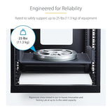 StarTech.com 2U Rack Shelf, 12 Mounting Depth, Vented Cantilever Tray for 19 AV/Network Equipment, 25lb Capacity, for Small Office/Home Office (SOHO) 2U 12 Depth