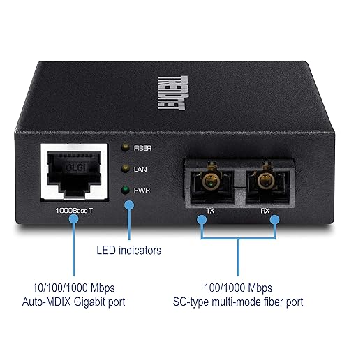 1000Base-T to 1000Base-Sx Multi-Mode Sc Fiber Converter