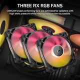 Corsair iCUE Link Titan 360 RX RGB Liquid CPU Cooler – 360mm AIO – 3X RX120 RGB Fans Included – Fits Intel LGA 1851/1700, AMD AM5/AM4 – iCUE Link System Hub Included – Black Black 360mm AIO