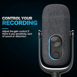 JLab Epic Talk USB Microphone, Black, USB-C Output, Cardioid, Omni, Stereo, and Bi-Directional, 192k Sample Rate, Volume Control, Gain Control, and Quick Mute, 3.5mm AUX, Plug and Play