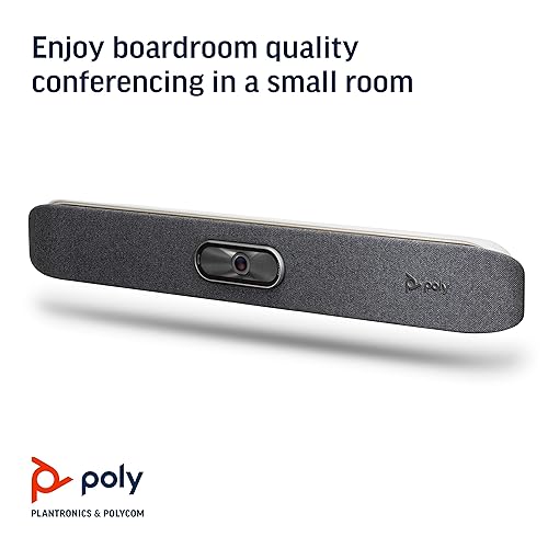 Poly - Studio X30 (Polycom) - 4K Video & Audio Bar - Conferencing System for Small Meeting Rooms - Works with Teams, Zoom & More