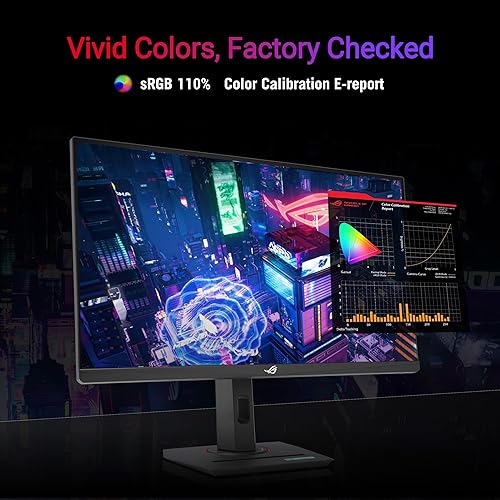 ASUS ROG Strix 24.5” 1080P USB-C HDR Gaming Monitor (XG259CS) - Full HD, 180Hz, 1ms, Fast IPS, Extreme Low Motion Blur Sync, G-SYNC Compatible, Tripod Socket, DisplayWidget, AI Gaming, 3 yr Warranty