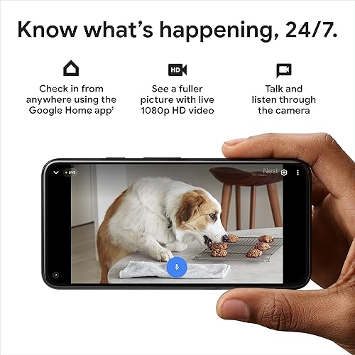Google indoor Nest Security Cam 1080p (Wired) - 2nd Generation - Snow Snow 1 Count (Pack of 1) Security Cam (Wired) - 2nd Gen