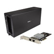 StarTech Thunderbolt 3 to 10 Gbe NIC 2 port External PCIe Enclosure plus Card with DisplayPort Monitor Port Thunderbolt 3 to Ethernet Model BNDTB310GNDP