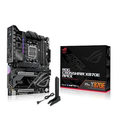 ASUS ROG Crosshair X870E APEX AMD X870E AM5 ATX Motherboard, Advanced AI PC-Ready, 18+2+2 Stages, DDR5, ROG Memory Fan, ROG DIMM.2 Card, Wi-Fi 7, 5G LAN, 3X M.2, PCIe® 5.0, USB4®, USB Type-C®, AI OC X870E APEX|M.2 x3|WiFi 7|AI