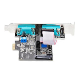 StarTech.com 2-Port Serial PCIe Card, Dual-Port PCI Express to RS232/RS422/RS485 DB9 Serial Card, Standard/Low-Profile Brackets, 16C1050 UART, ESD Protection, Windows/Linux (2S232422485-PC-CARD)