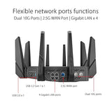 ASUS ROG Rapture WiFi 6E Gaming Router (GT-AXE16000) - Quad-Band, 6 GHz Ready, Dual 10G Ports, 2.5G WAN Port, AiMesh Support, Triple-level Game Acceleration, Lifetime Internet Security, Instant Guard WiFi 6 | AXE16000