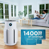 Shark NeverChange Whole Home Air Purifier with 5 Year HEPA Air Filtration, Odor Neutralization and Clean Sense Technology, Removes Dust, Allergens, Pollutants, HP302C, White (Canadian Version)