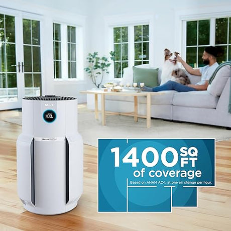 Shark NeverChange Whole Home Air Purifier with 5 Year HEPA Air Filtration, Odor Neutralization and Clean Sense Technology, Removes Dust, Allergens, Pollutants, HP302C, White (Canadian Version)