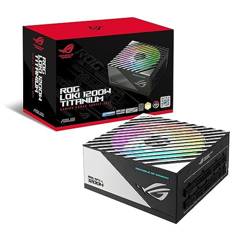 ASUS ROG Loki SFX-L 1200W Titanium PSU (Fully Modular Power Supply, 80+ Titanium, 120mm PWM ARGB Fan, Aura Sync, ATX 3.0 Compatible, PCIe 5.0 Ready, 10 Year Warranty) LOKI|SFX 1200W