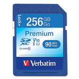 Verbatim 256GB Premium SDXC Memory Card, UHS-I V10 U1 Class 10, 90 MB/s Read, Lifetime Warranty