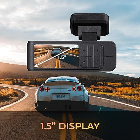 GekoGear Orbit D410 Dual Channel Dash Cam - 4K Front Camera, 1080P Rear Camera, 1.5” Display, G-Sensor, Wi-Fi, Includes 32GB MicroSD Card, Supports up to 256GB Storage