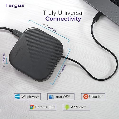 Targus USB-C Universal Dual HD Docking Station with 80W PD Pass-Thru, Docking Station Dual Monitor (HD) or Single Monitor (2K), TAA Compliant Laptop Docking Station w/DisplayLink (DOCK116GLZ)