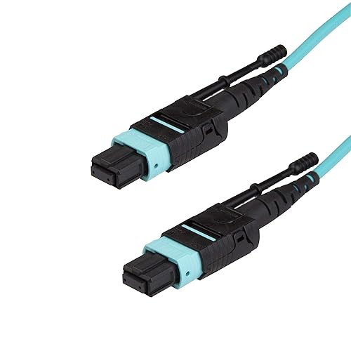 StarTech.com 2m (6ft) MTP(F)/PC to MTP(F)/PC OM3 Multimode Fiber Optic Cable, 12F Type-A, OFNP, 50/125µm LOMMF, 40G Networks, Low Insertion Loss, MPO Fiber Patch Cord (MPO12PL2M) 6 ft / 2 m