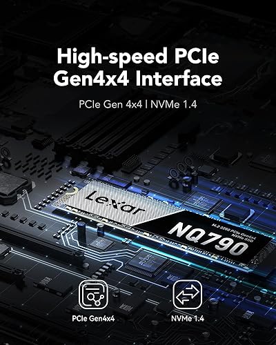 Lexar NQ790 SSD 1TB, M.2 2280 PCIe Gen4x4 NVMe 1.4 Internal Solid State Drive, Up to 7000MB/s Read 6000MB/s Write for Intense Workloads, PS5 PC Gaming