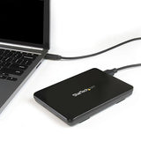 StarTech.com USB 3.1 (10Gbps) Type-C Enclosure - Tool-Free Enclosure - External Hard Drive Enclosure for 2.5in SATA SSD/HDD (S251BPU31C3) USB 3.1 (10Gbps) | USB-C