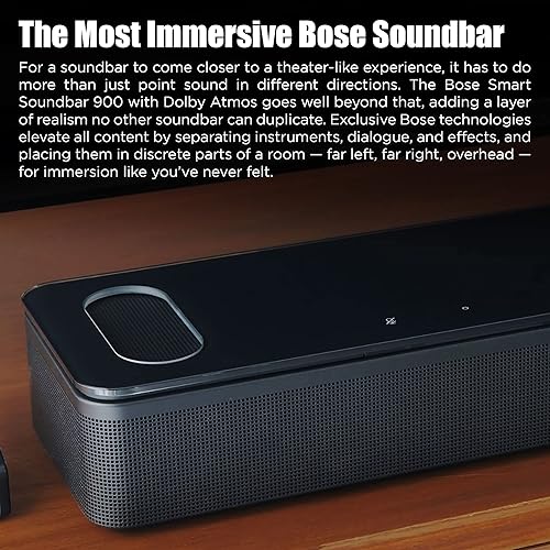 Bose Smart Soundbar 900 Dolby Atmos with Alexa Built-In, Bluetooth connectivity - Black Black Soundbar