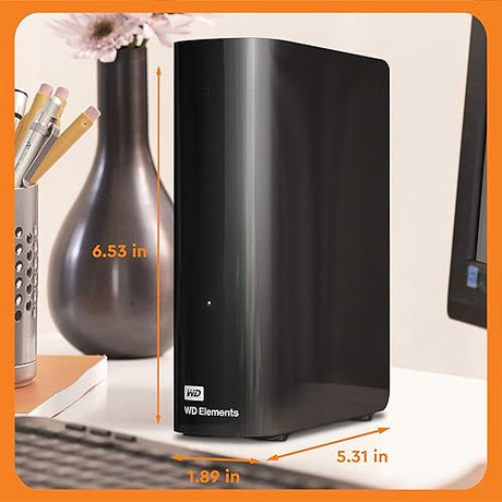 WD 18TB Elements Desktop External Hard Drive, USB 3.0 External Hard Drive for Plug-and-Play Storage - WDBWLG0180HBK-NESN 18TB Desktop
