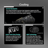 ASUS Dual GeForce RTX™ 5070 12GB GDDR7 OC Edition (PCIe 5.0, 12GB GDDR7, DLSS 4, HDMI 2.1b, DisplayPort 2.1b, Compact Dual-Fan Design, Axial-tech Fan Design, 0dB Technology, and More)