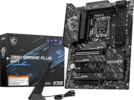 MSI Z890 Gaming Plus WiFi Gaming Motherboard (Supports Core Ultra Series 2 Intel Processors, LGA 1851, DDR5, PCIe 5.0, M.2, SATA, 5Gbps LAN, USB Type-C, Wi-Fi 7, Bluetooth 5.4, Thunderbolt 4, ATX)