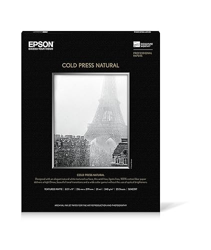 Epson Cold Press Fine Art Paper 19 Mil 8.5 X 11 Textured