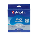 Verbatim BD-R 50GB 6X Blu-ray Recordable Media Disc - 10 Pack Spindle BD-R DL 50GB 6X 10pk Spindle Box