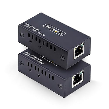StarTech.com HDMI Extender Over CAT5e/CAT6, 4K 60Hz, Up to 200ft (60m), Transmitter and Receiver Kit, Power Over Cable