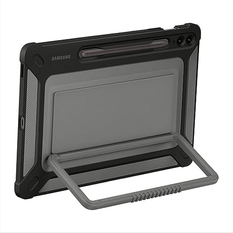 SAMSUNG Galaxy Tab S9 FE+ Outdoor Cover, Rugged Tablet Protector and Carry Case, Military Grade Protection, Built-in Kickstand, S Pen Holder, US Version, Black