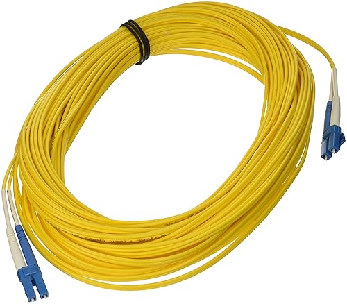 C2G 37465 OS2 Fiber Optic Cable - LC-LC 9/125 Duplex Single-Mode PVC Fiber Cable, Yellow (65.6 Feet, 20 Meters)