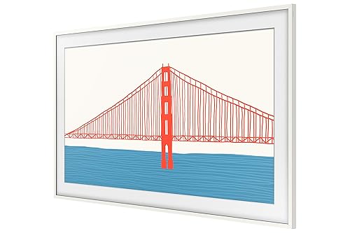 SAMSUNG 55-inch The Frame Customizable Bezel Modern White (VG-SCFA55WTBZA) [Canada Version] (2021-2025 Compatible) 55 Inch Modern White