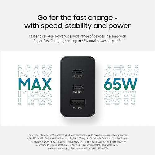 Samsung Black 65W Trio Adapter