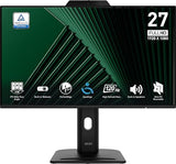 MSI PRO MP272PMG, 24-inch IPS 1920 x 1080 (FHD) Computer Monitor, 120Hz, Webcam, Adaptive-Synch, EPEAT Silver, HDMI, DisplayPort, VGA Port, VESA Mountable, Tilt, Height Adjustable, Speaker, 1ms, Black