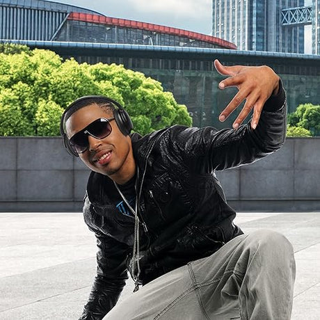 Morpheus 360 Krave ANC Bluetooth Headphones, Over-Ear Headphones, 55-Hour Playtime, USB Type C Fast Charging, Soft Leather Padding, Swivel Ear Cups, Travel Case - Black, HP9350HD