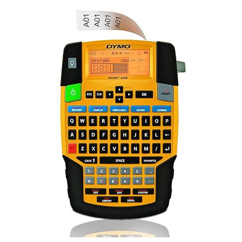 Dymo 1801611 Rhino 4200 - Facility, Security, and Pro A/v, Yellow/Black 1/4 - 1 Label_maker Standard Packaging