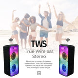 Supersonic IQ-7188DJBT Portable Bluetooth Speaker, 8-Inch, TWS Technology, LED Lights, Multiple Inputs, Mic - Perfect for Any Event 11 x 9.8 x 16.1