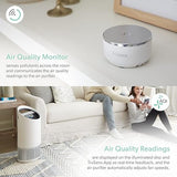 TruSens Smart Wi-Fi Air Purifier | UV-C Light + HEPA Filtration | Medium | SensorPod™ Air Quality Monitor | Auto, Sleep, & Turbo Mode | Touch Control | Portable Handle | Works with Alexa Medium-Smart White