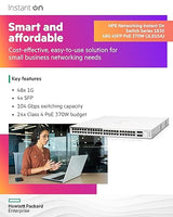 HPE Networking Instant On Switch Series 1830 48-Port Gb Smart-Managed Layer 2 Ethernet Switch with PoE | 48x 1G | 4X SFP | 24x CL4 PoE (370W) | Fan-Less | US Cord (JL815A#ABA)