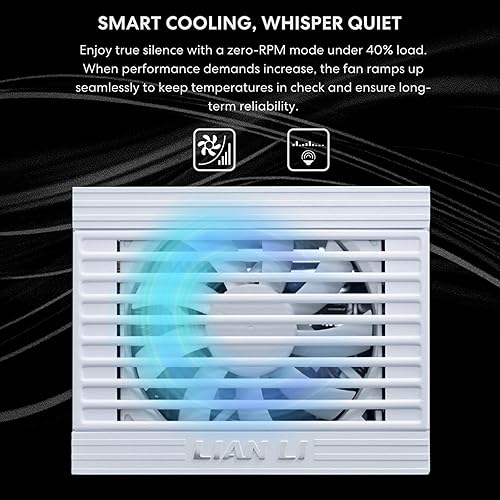 Lian Li SP850 Platinum - 850 Watt SFX Form Factor Power Supply with 12V-2x6 Cable - ATX 3.1 & PCIE 5.1 Compliant - Full Modular - 100% Japanese 105C Capacitors - White (SP0850P.W) Platinum 850W White