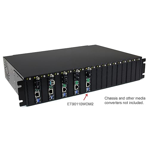 StarTech.com 10/100 Mbps Ethernet Single Mode WDM Fiber Media Converter Kit SC 20km (ET90110WDM2) Chassis Mount 20km | 10/100 Mbps