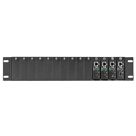 Black Box MED Conv Chassis 14-Slot, 2U, Rackmount, Dual PWR SUP