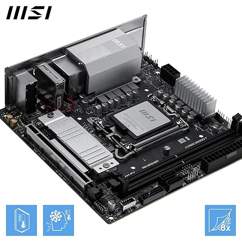 MSI PRO H810I WiFi Motherboard, ITX - Supports Intel Core Ultra Processors (Series 2), LGA 1851 - DDR5 Memory Boost (6400 MT/s MAX), PCIe 5.0 x16, M.2 Gen4, 2.5G LAN