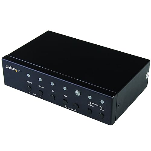 StarTech.com Multi-Input HDBaseT Extender with Built-in Switch - DisplayPort VGA and HDMI Over CAT5 or CAT6 - Up to 4K - up to 230 ft (STDHVHDBT)