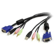 StarTech.com 10 ft 4-in-1 USB VGA KVM Cable with Audio and Microphone - VGA KVM Cable - USB KVM Cable - KVM Switch Cable (USBVGA4N1A10), Black 10 ft USB, Audio and Mic